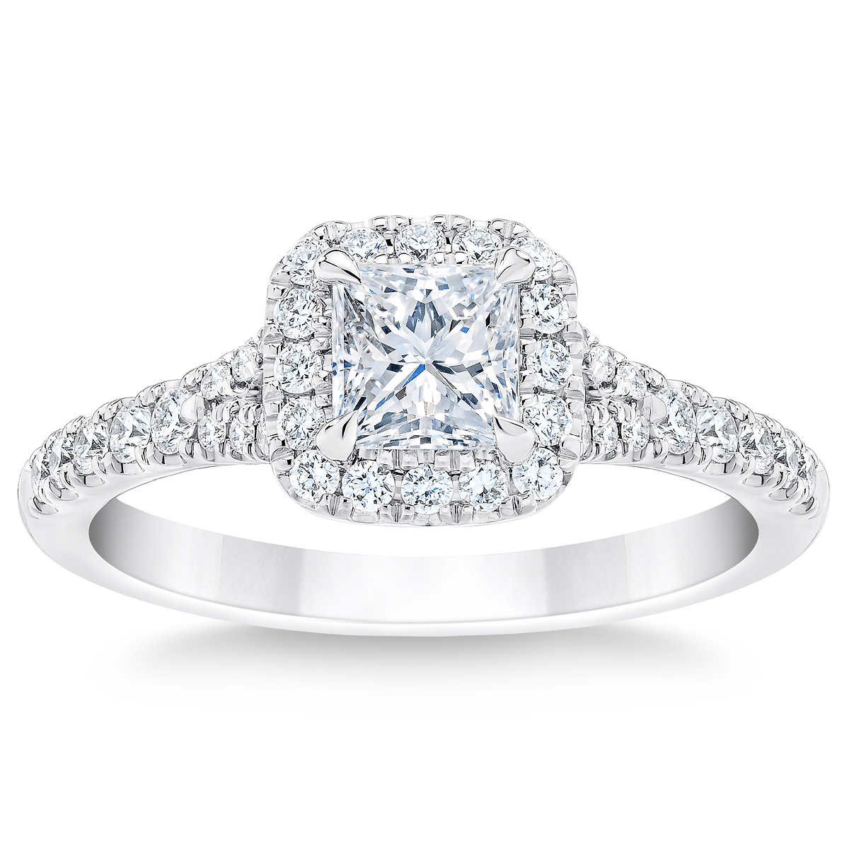 Princess Cut and Round Brilliant Diamond Ring (1.07 ctw) | Costco