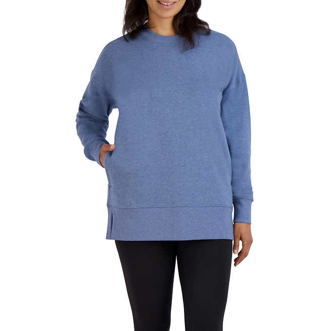 Kirkland Signature Ladies Fleece Crewneck Sweatshirt Pullover XXL, GRAY NWT