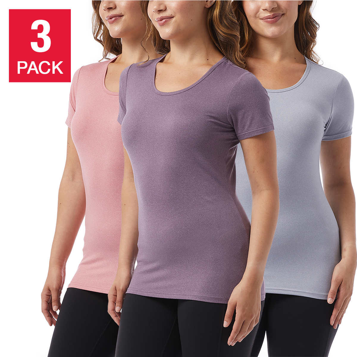 32 Degrees Women's Cool T-Shirt, 3-pack