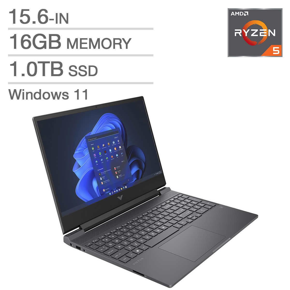 HP Victus 15.6 in. Gaming Laptop, AMD Ryzen 5 7535HS - 16GB RAM
