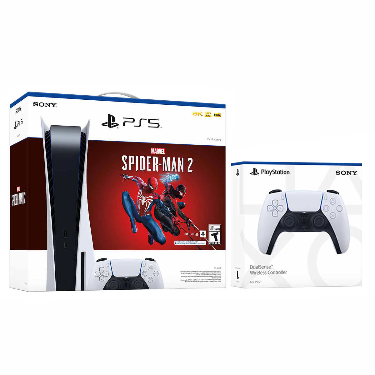 PS5 Spider-Man 2 Console with Extra White Controller