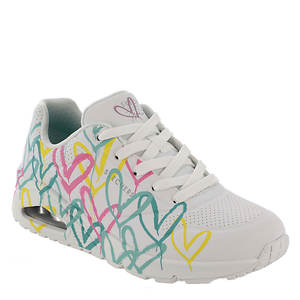  Skechers Women's Uno Highlight Love Lace Up Fashion Sneaker  Wht/MLTI 6 Medium US