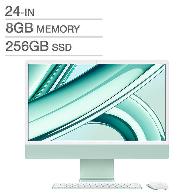 Apple 24 in. iMac, Apple M3 Chip, 8 GB RAM, 256 GB SSD | Costco