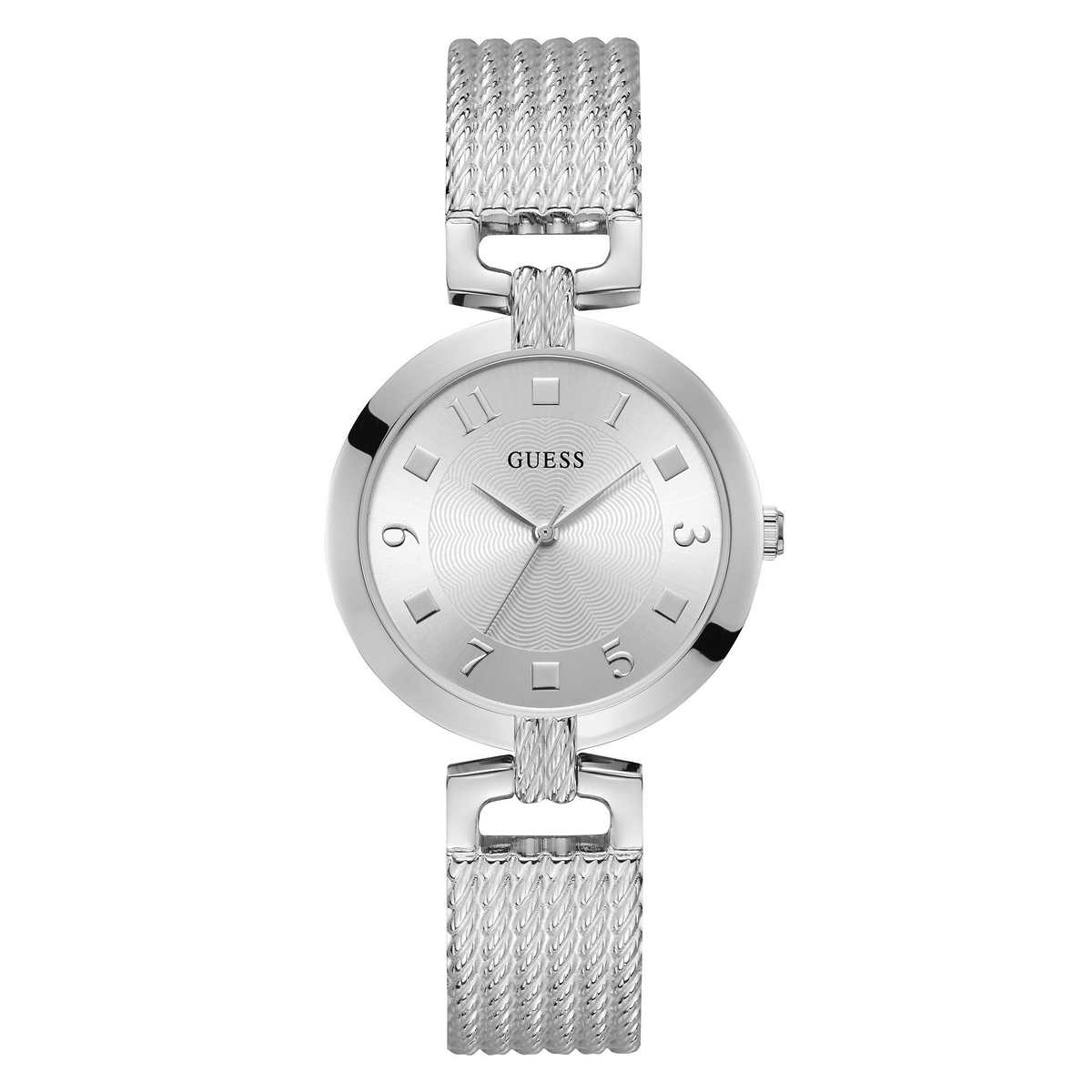 Guess White Dial Bangle Bracelet Ladies Watch