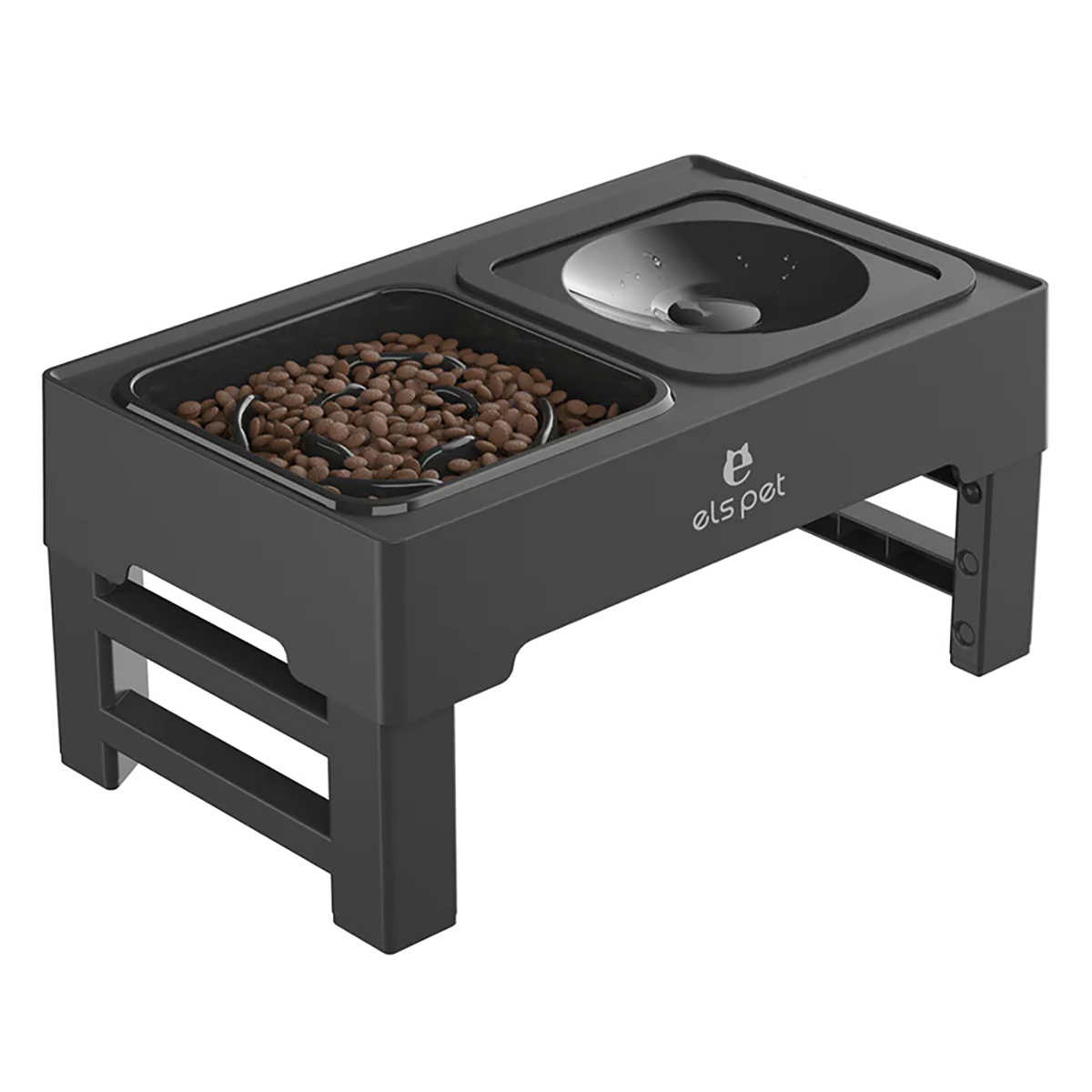 Hiddin The Smoke Grey Double Bowl Feeder, Dog Bowls