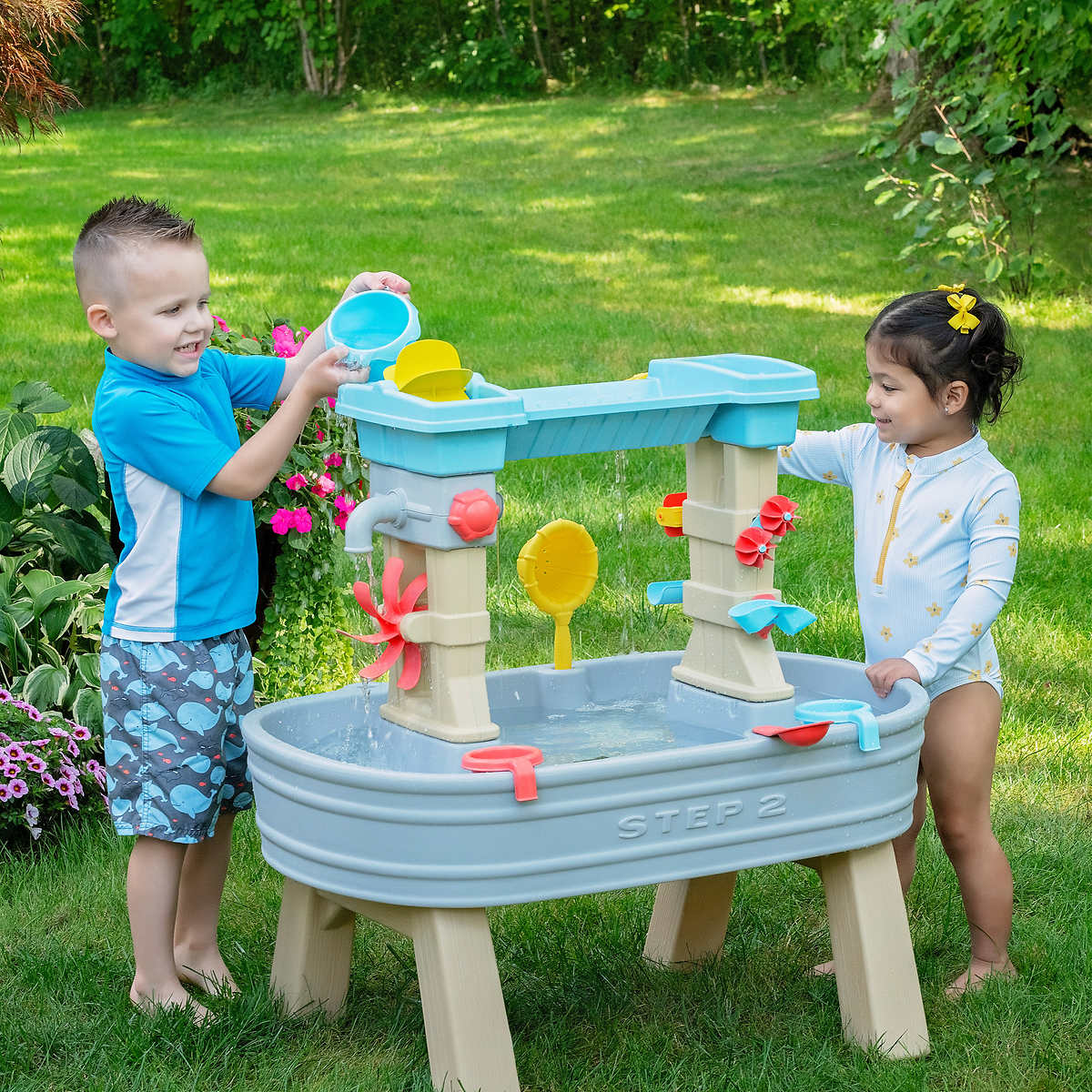 Play Day Water Sand Table Play Fish Pond Outdoor/Indoor Kids Splash Toys 