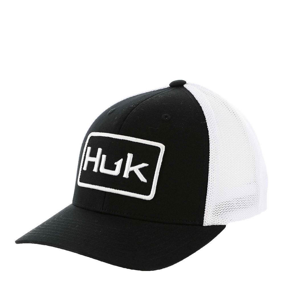 Huk Logo Stretchback Trucker Hat Black L/XL