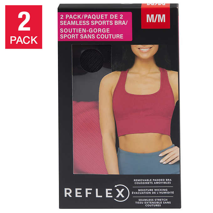 90 Degree By Reflex - Women's 2 Pack Front Zip Seamless Sports Bra
