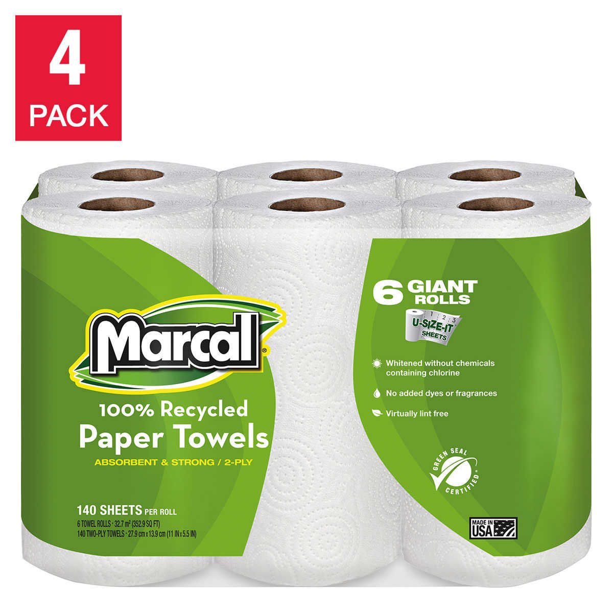 Reel Premium Recycled Paper Towels- 12 Rolls, 2-Ply Made From Tree-Free,  100% Recycled Paper - Eco-Friendly, Hypoallergenic and Zero Plastic  Packaging - Yahoo Shopping