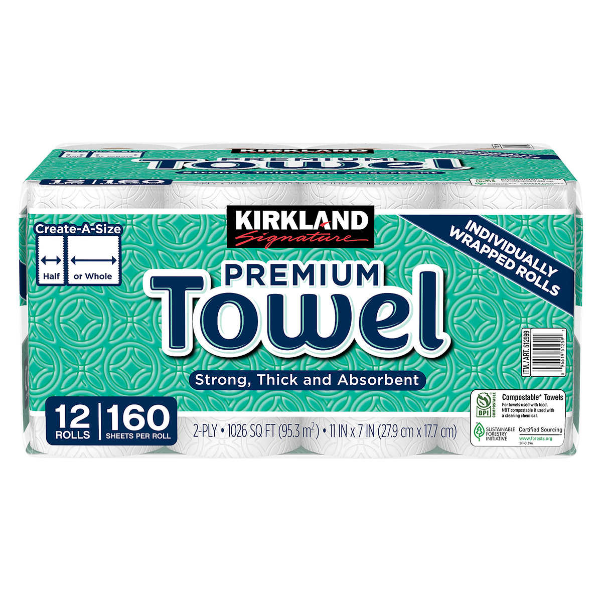 Kirkland Signature Create A Size Paper Towels 2 Ply 160 Sheets