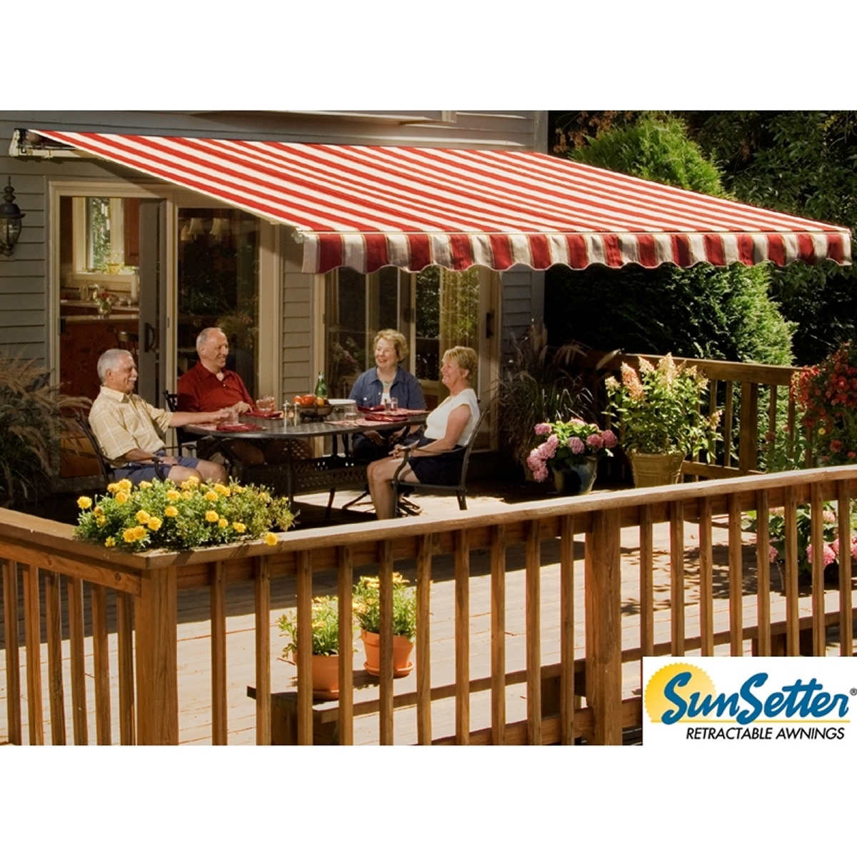 15 Motorized Xl Retractable Awning With Woven Acrylic Fabric Costco