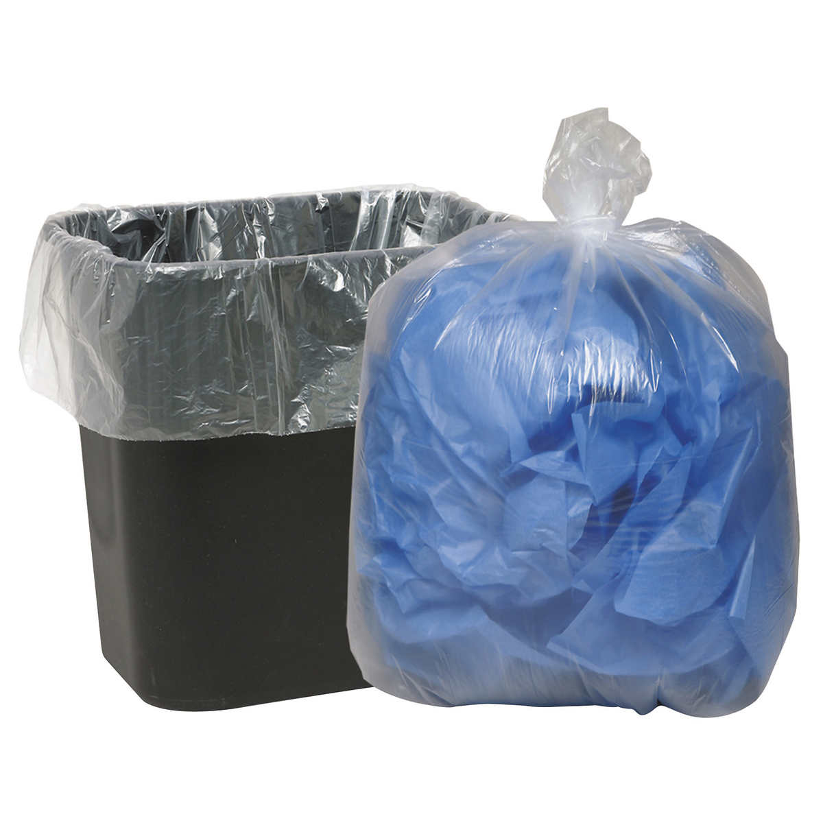 Plasticplace 7-10 Gallon Trash Bags, Clear, (500 Count)