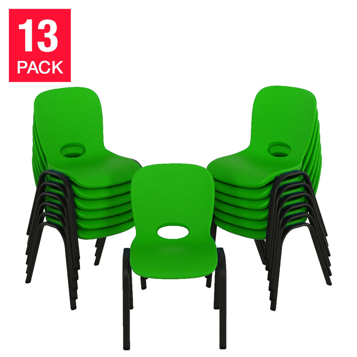 Lifetime Kids Stacking Chair Lime 13 Pack