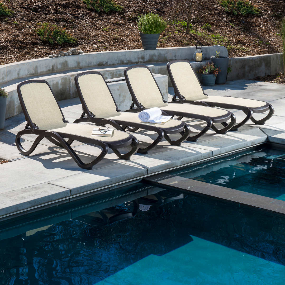 Omega Commercial Chaise Lounge Chair 4 Pack Costco
