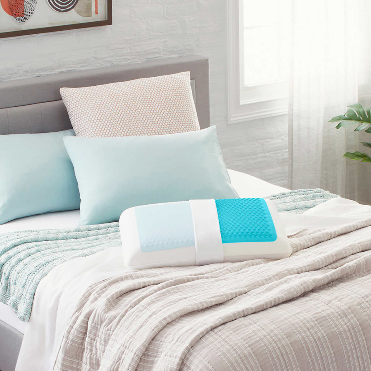Comfort Revolution Blue Bubble Gel Memory Foam Pillow