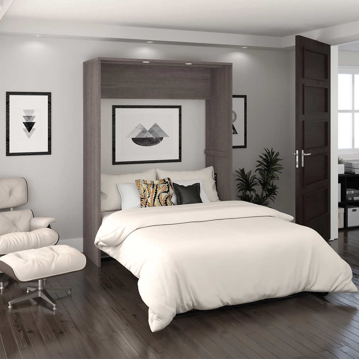 Cielo Full Wall Bed In Gray
