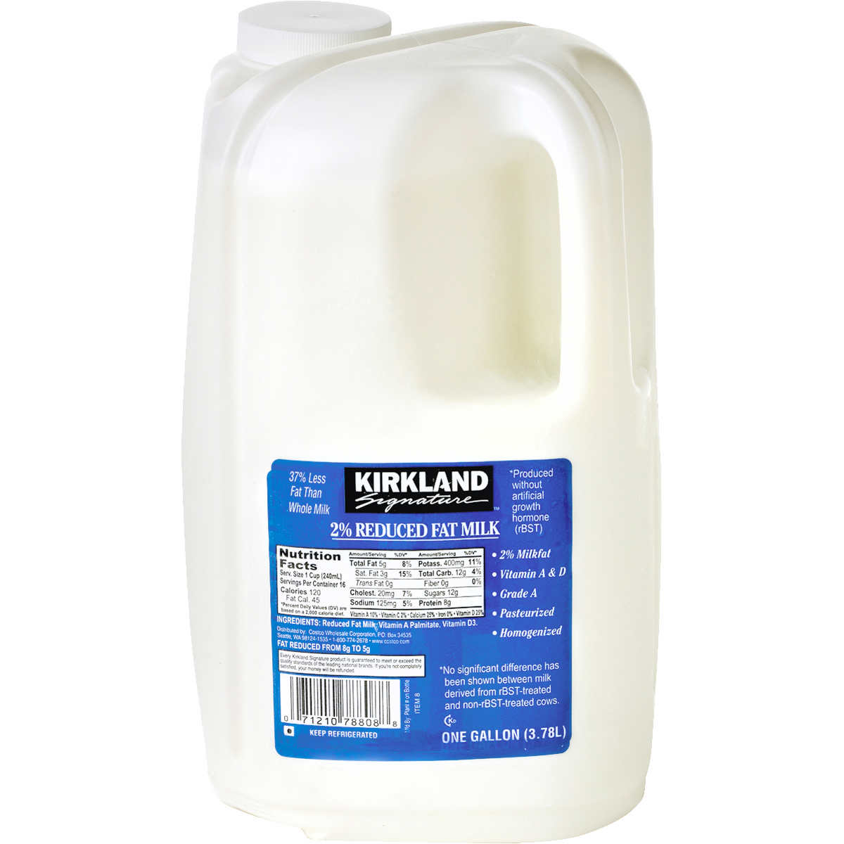 Kirkland Signature 2 Reduced Fat Milk 1 Gallon 2 Ct Costco