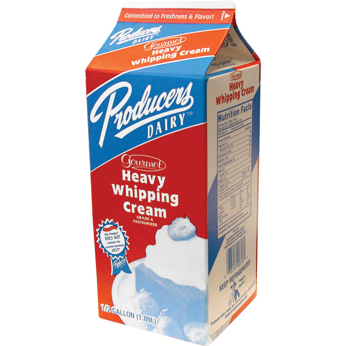 Producers Heavy Whipping Cream Half Gallon Costco