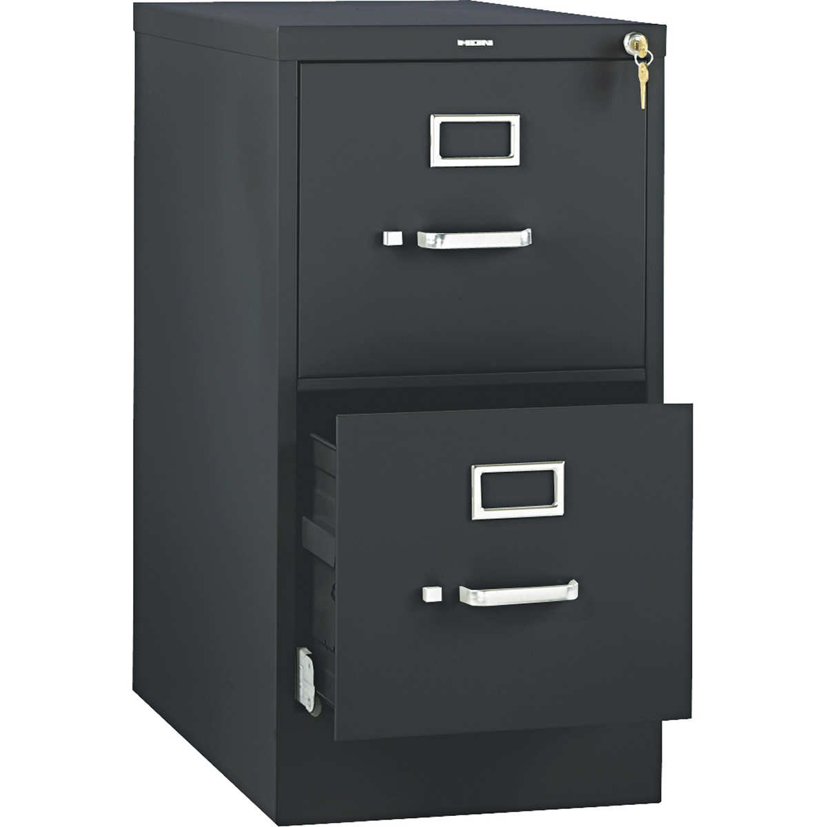 Hon 510 Series Vertical 2 Drawer File Cabinet 15 W X 29 H X 25 D Black