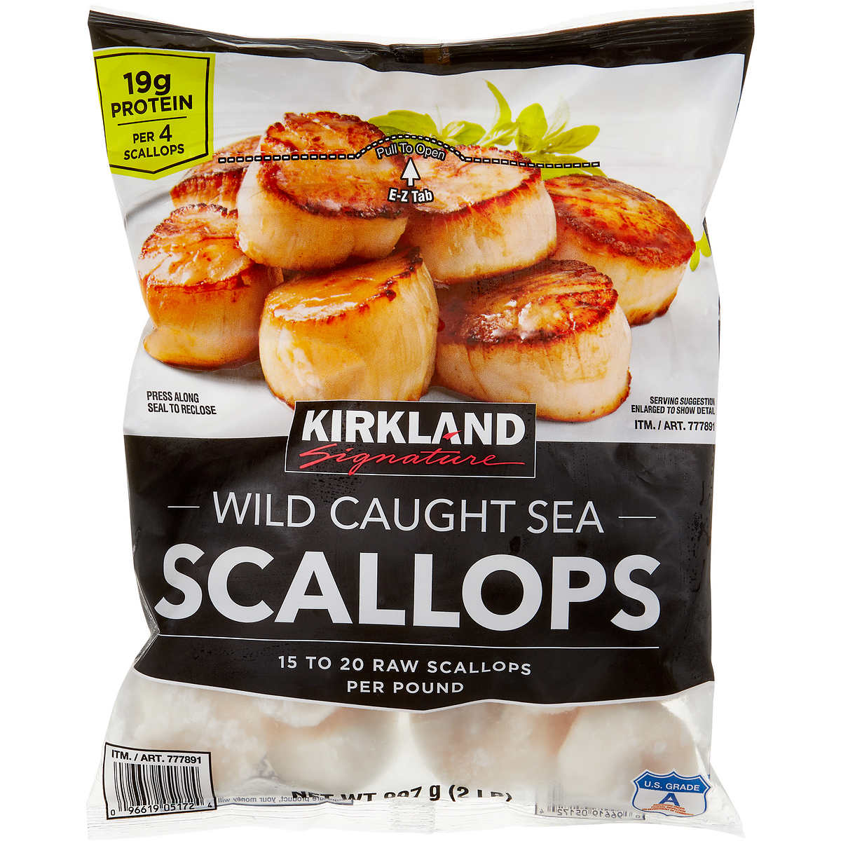 Kirkland Signature Raw Sea Scallops 2 Lbs Costco