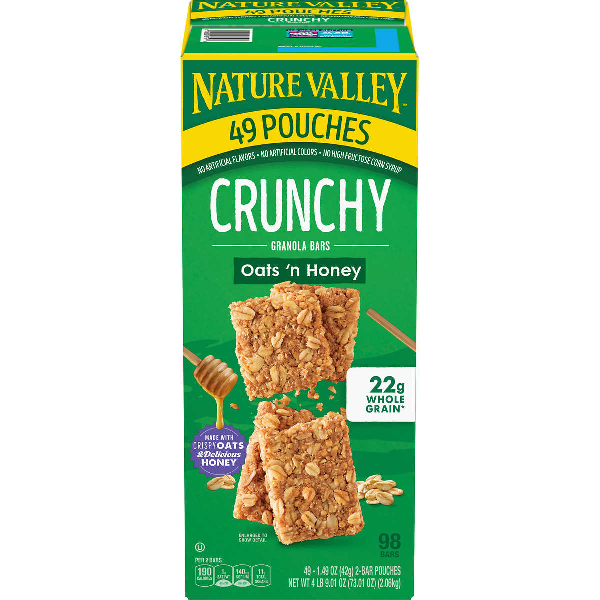 Nature Valley Crunchy Granola Oats Honey, 1.49 oz, 49 ct | Costco