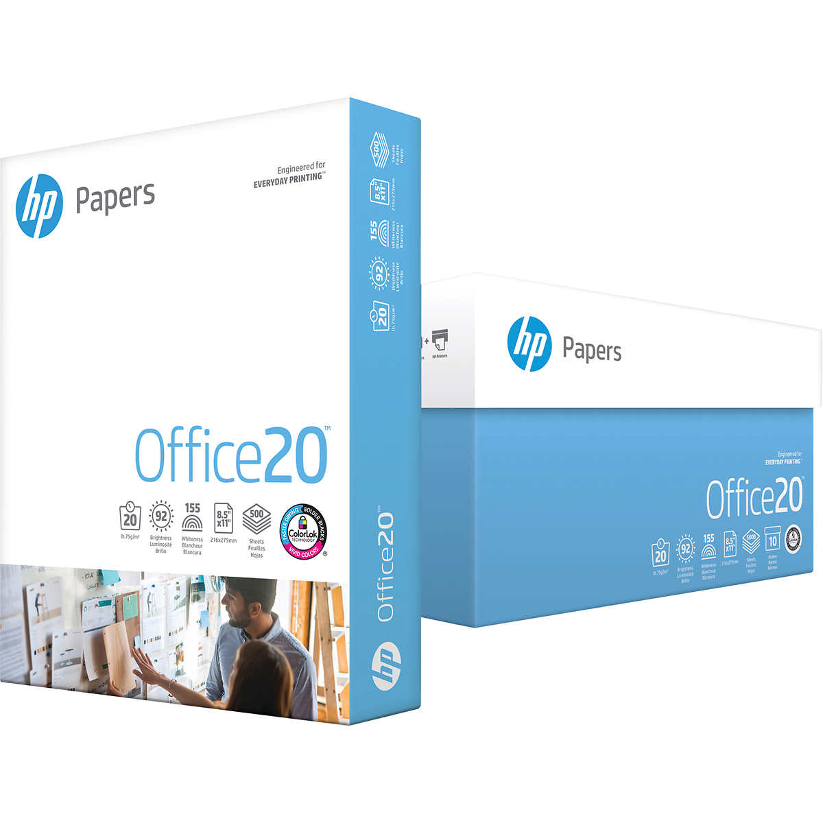 Hp Office 20 Printer Paper 92 Bright 20 Lb White 8 1 2 X 11 10