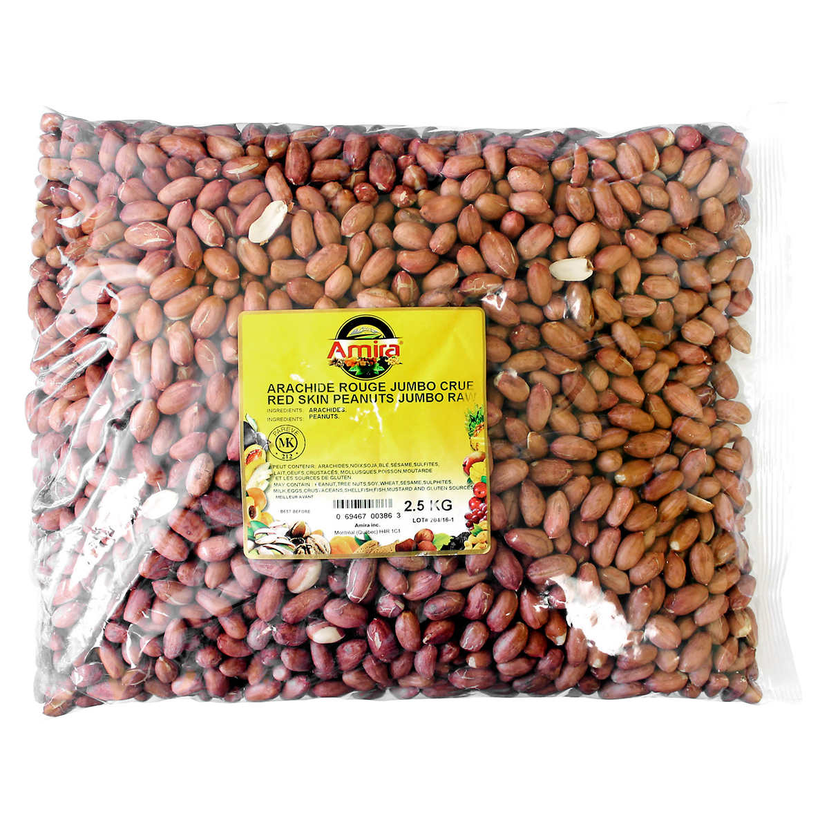 Amira Red Skin Jumbo Raw Peanuts 2 5 Kg Costco