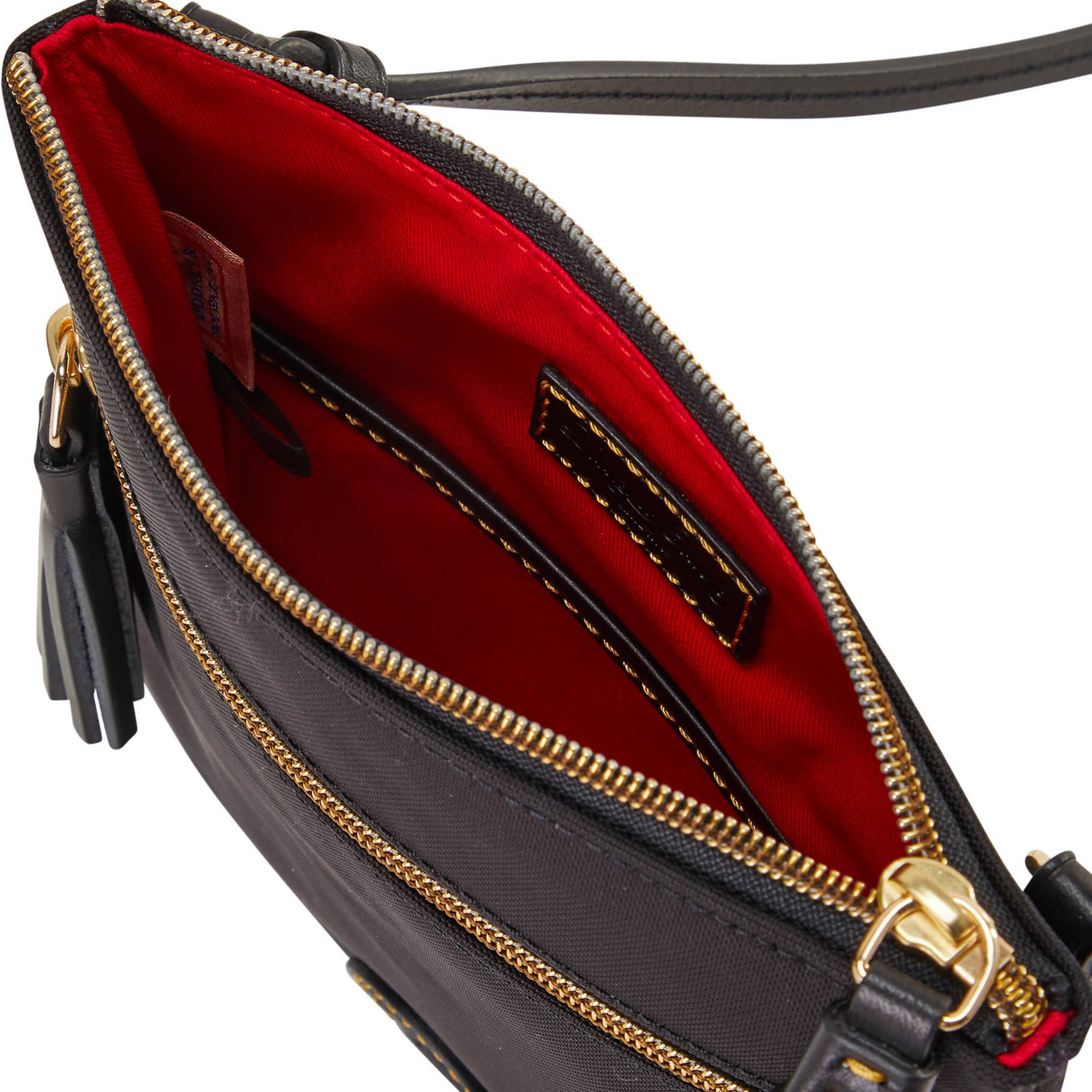 Dooney & Bourke Nylon Double Zip Tassel Crossbody