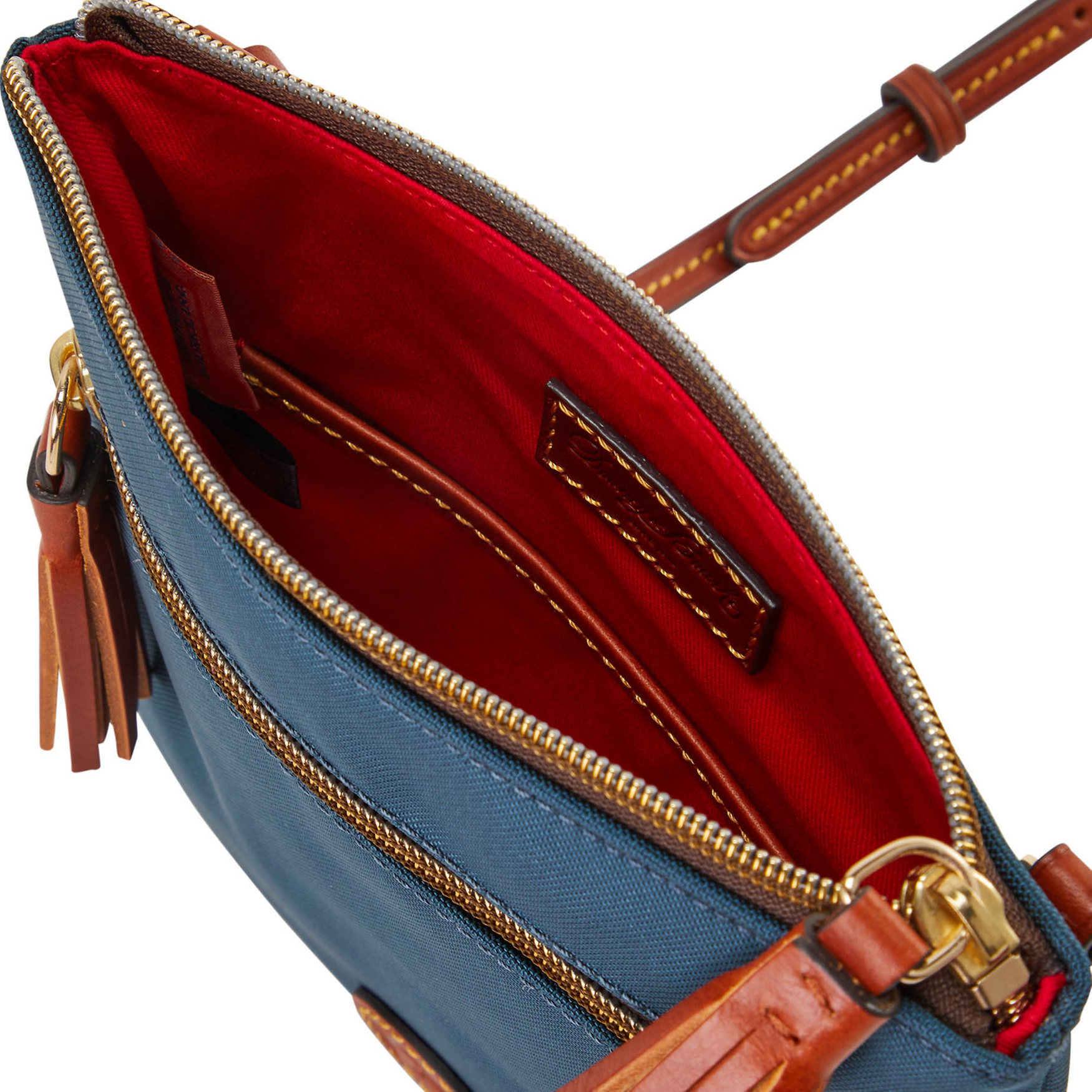 Dooney & Bourke Nylon Double Zip Tassel Crossbody