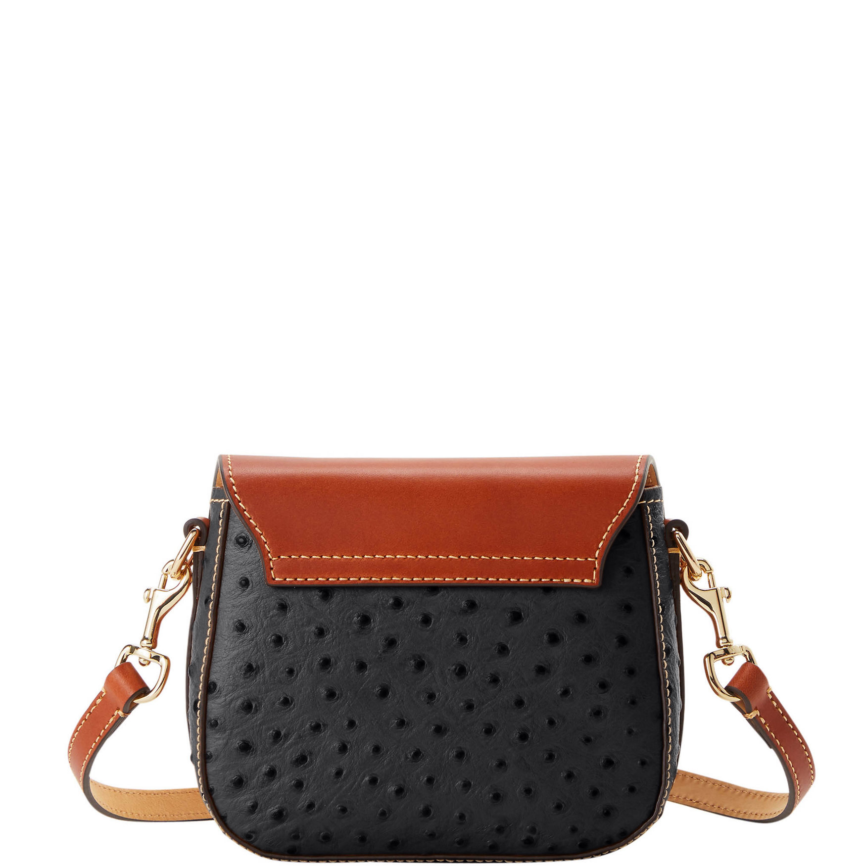 Dooney & Bourke Ostrich Turnlock Flap Saddle