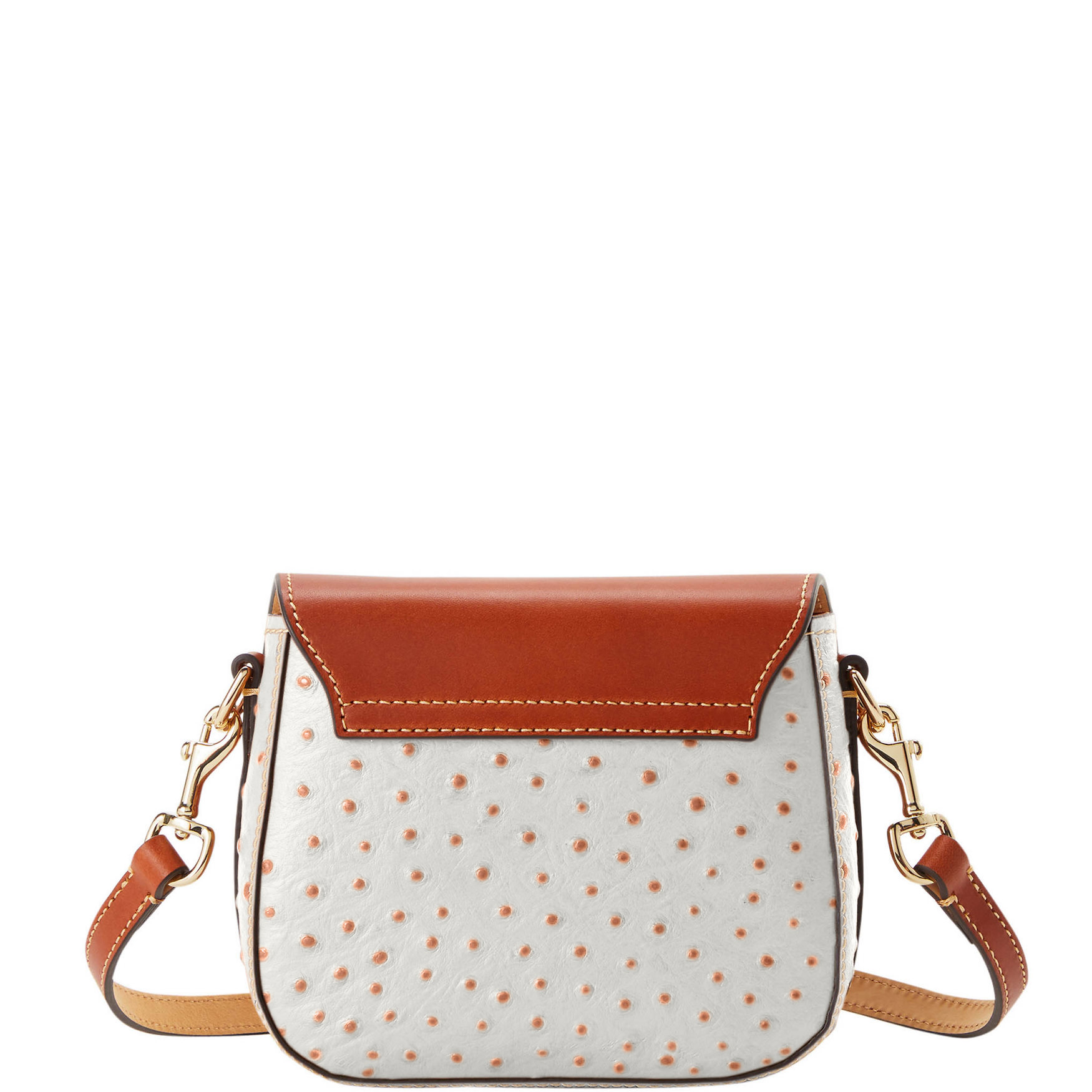 Dooney & Bourke Ostrich Turnlock Flap Saddle