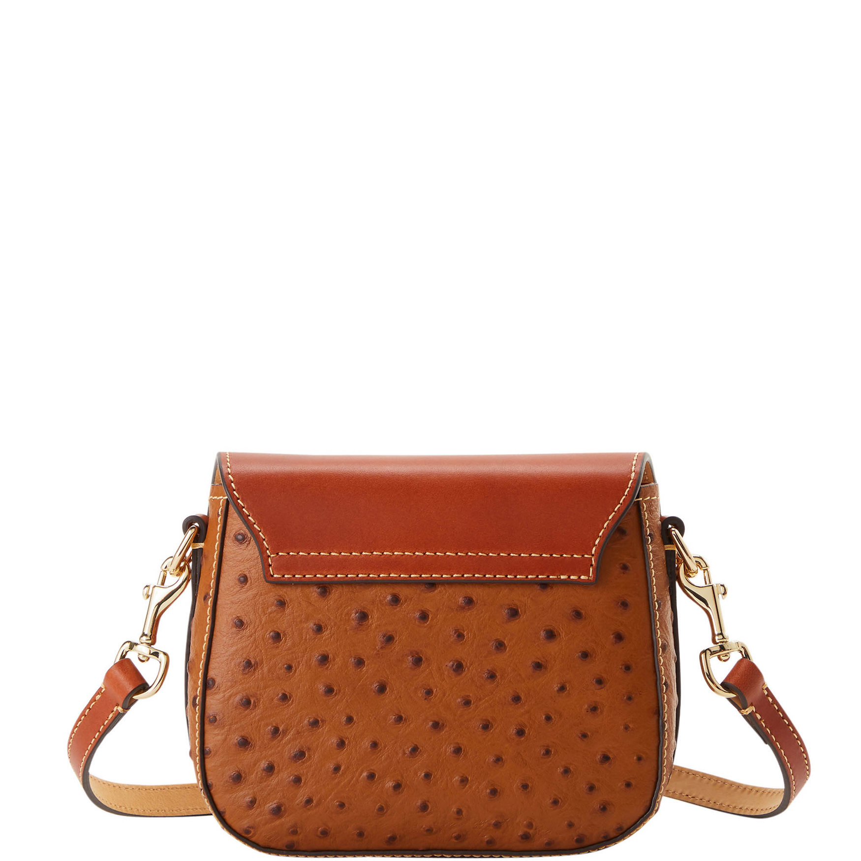 Dooney & Bourke Ostrich Turnlock Flap Saddle