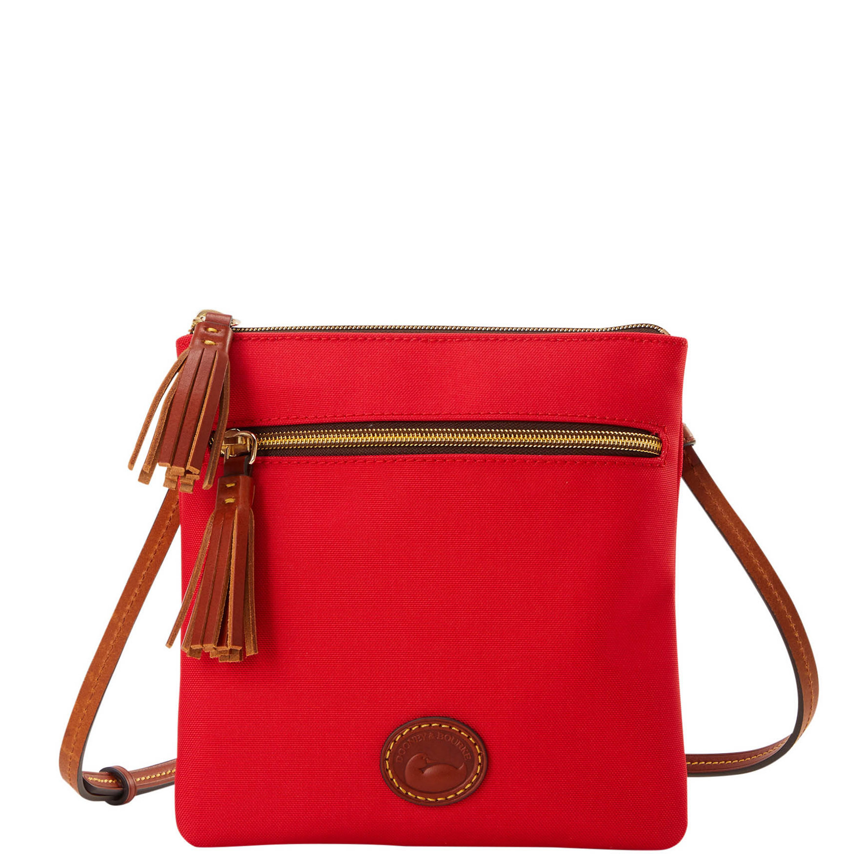 Dooney & Bourke Nylon Double Zip Tassel Crossbody