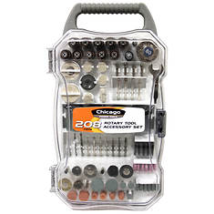 Chicago Power Tools 208-Piece Rotary Tool Accessory Set