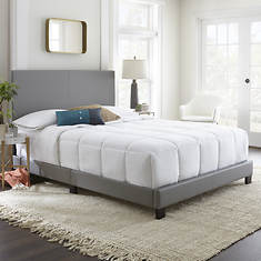 Aries King Faux Leather Platform Bed