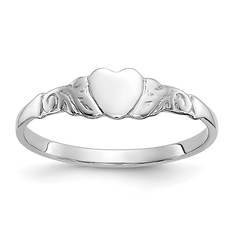 10K White Gold Heart Ring