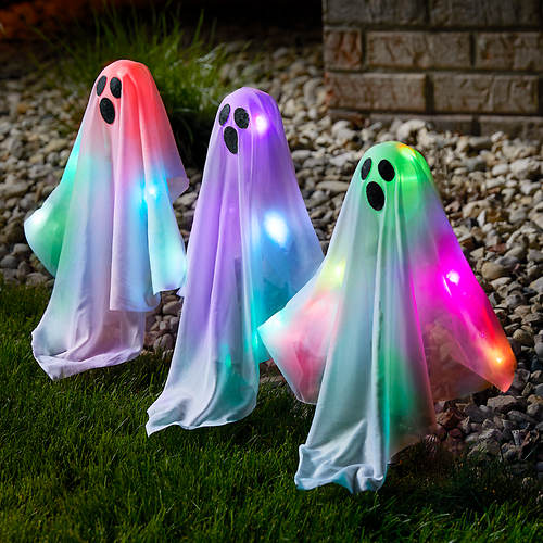 3-Piece LED Color-Changing Ghost Stakes | Figi’s Gallery