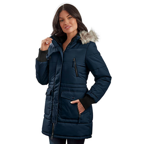 Free Country Women's Poly Air Touch Long Puffer Jacket | FREE Shipping ...