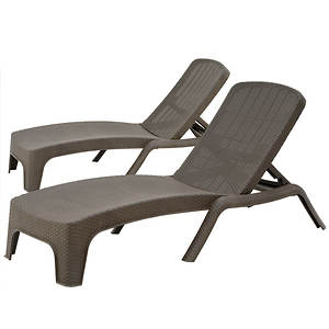 National Outdoor Living All Weather Chaise Lounge Pair Stoneberry