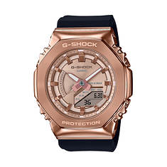 G-Shock Ladies G-Shock Analog/Digital Rose Gold & Black Strap Watch Rose Gold Dial