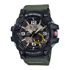 G-Shock Men's Mudmaster Analog/Digital Green Cloth Band Watch Black Dial