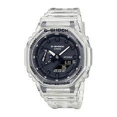 Casio Men's G-Shock Transparent White Analog/Digital Watch Black Dial