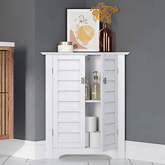 Brookfield Single Door Floor Cabinet with Side Shelves White - RiverRidge  Home