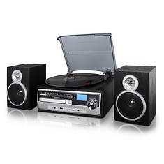 Trexonic 3-Speed Turntable, CD Player, FM, Bluetooth Home Stereo