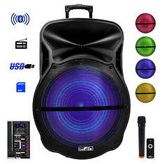 beFree Sound 18" Bluetooth Portable Party Speaker with Party Lights