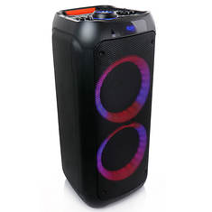 beFree Sound Dual 8" Bluetooth Portable Party Speaker with Reactive Lights