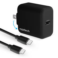 Naztech 20W USB-C PD Fast Wall Charger with 4ft USB-C Cable