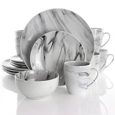 Elama Fine Marble 16-Piece Dinnerware Set