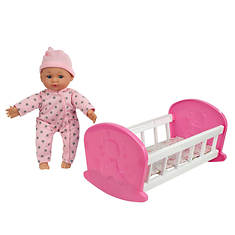 Kid Concepts 13" Soft Baby Doll with Crib