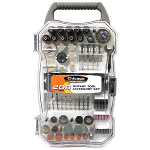 Chicago Power Tools 208-Piece Rotary Tool Accessory Set